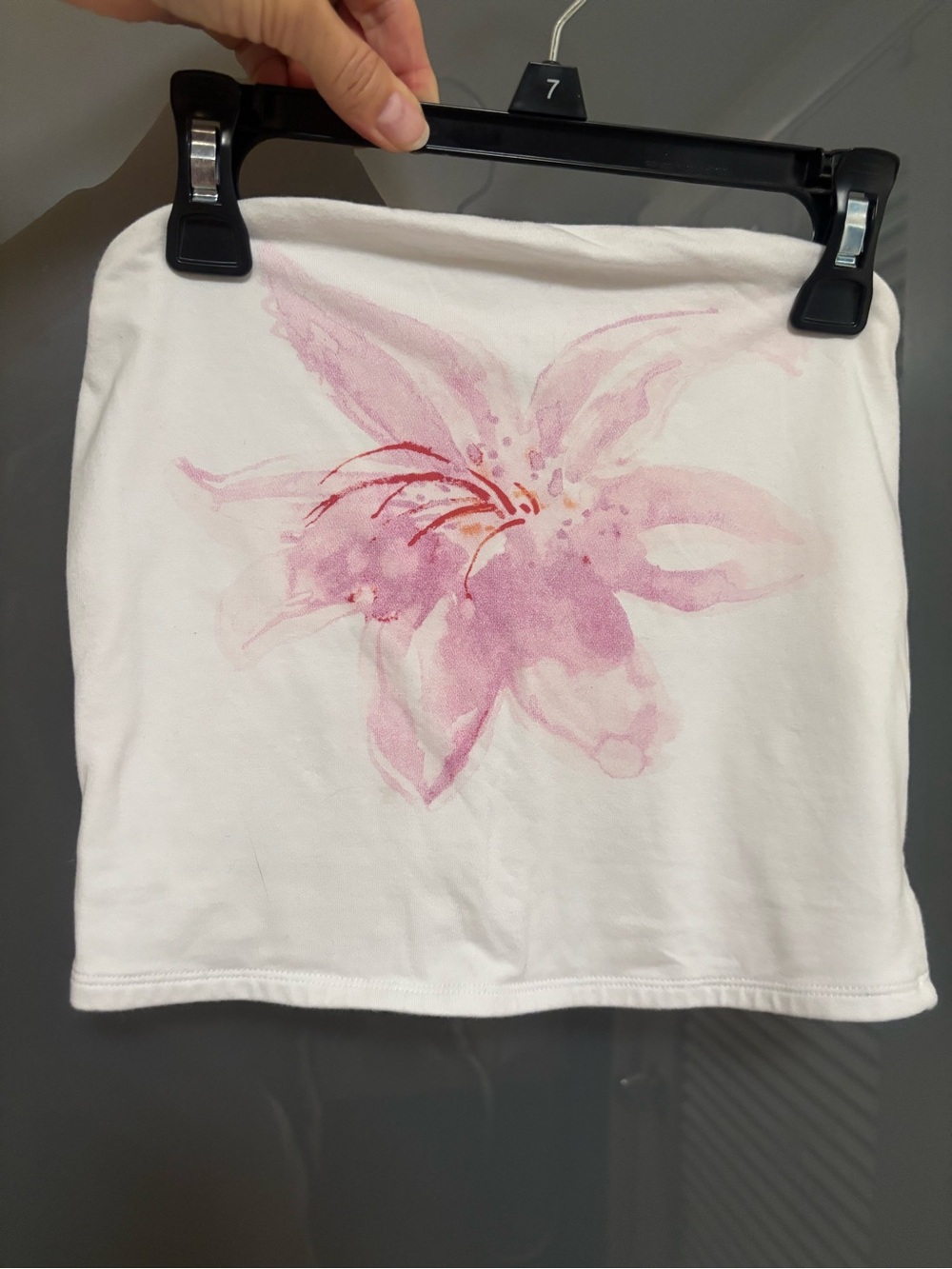 Garage White tube top with Pink Floral Print